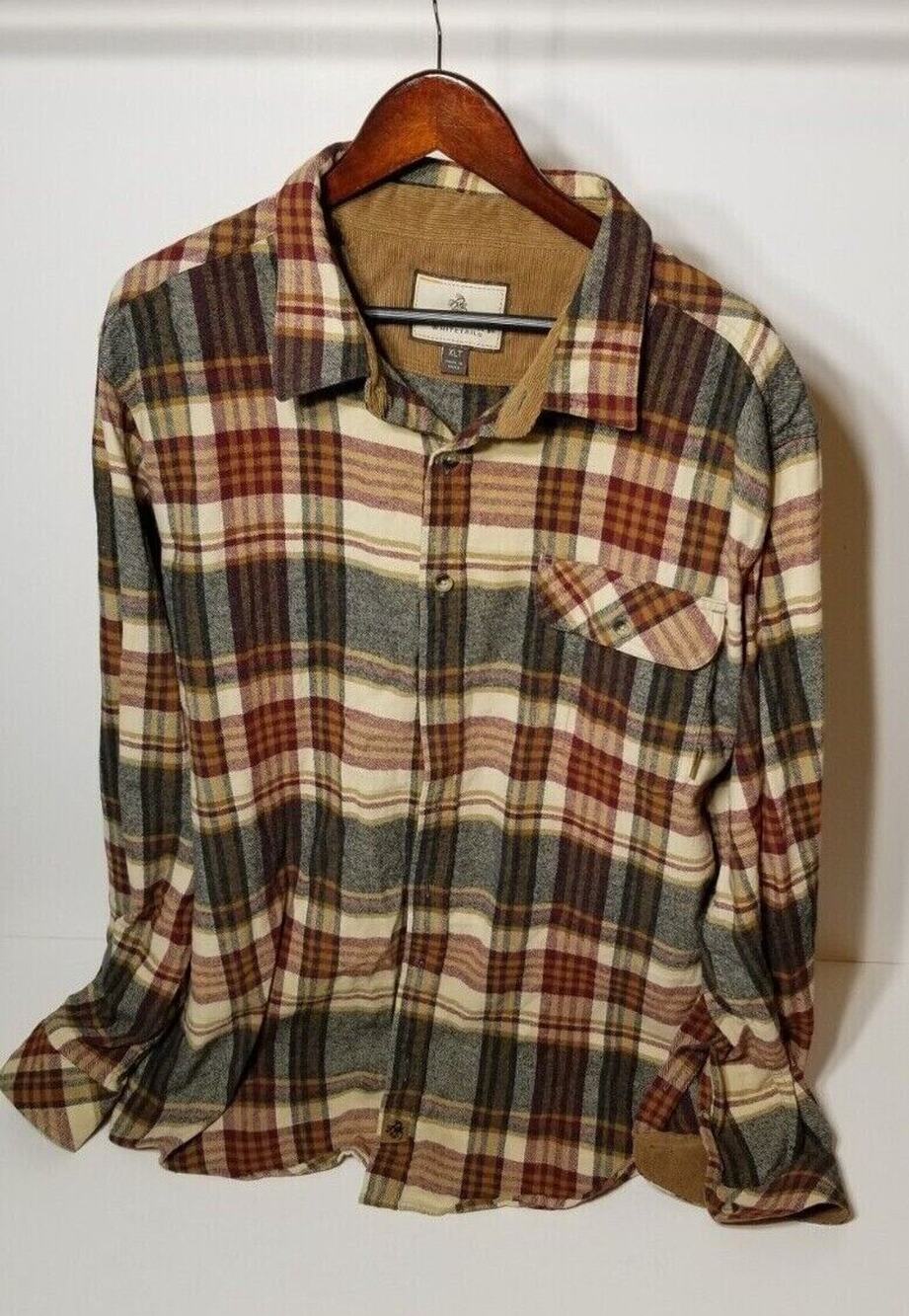 XLT Red & Brown plaid button up long sleeve by Legendary Whitetails